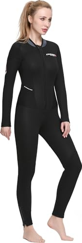 CRESSI Endurance Lady Monopiece Wetsuit 3mm - Einteiliger Damen Neoprenanzug aus 3mm Schwarz, doppelt gefüttertem Neopren zum Tauchen und Schnorcheln