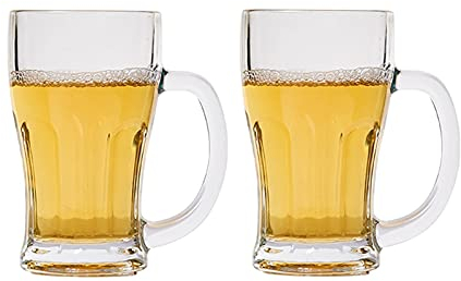 boccale di birra Bicchieri da birra in vetro congelatore bicchieri di birra con manico trasparente refrigeratore freezer tazza per il succo di latte di birra e più 17 oz set di 2 bicchiere da birra