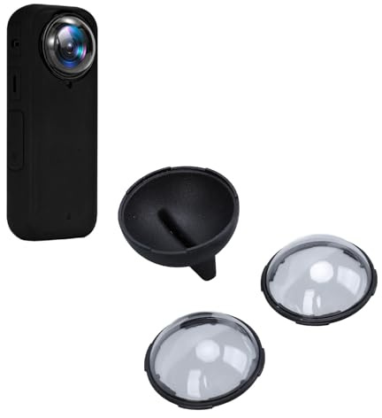 Objektivschutz für X4, Action Kamera Objektivschutz mit Drehbarer Halterung, Schutzkappe aus Gehärtetem Glas für X4 Kameras, Wasserdicht, Kratzfest