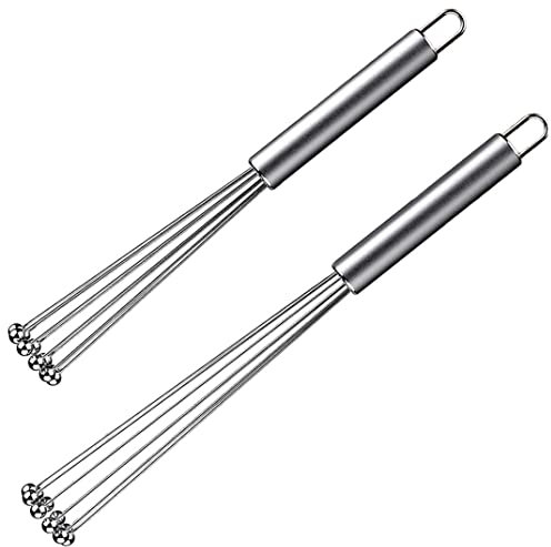 Stainless Steel Ball Whisk Stainless Steel Ball Whisk Handheld Wire Egg Whipper 10Inch 12Inch Cream Mixer Stirrer 2PCS