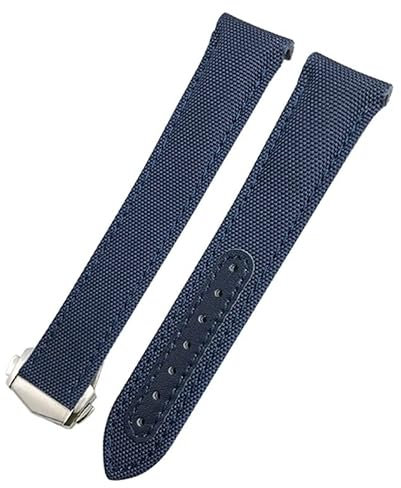 GSZCCZS 20 mm Canvas-Leder-Armband für Omega Seamaster 300 Speedmaster AT150 Planet Ocean Nylon-Uhrenarmband