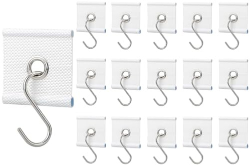 Kellegour 16 Stück Haken für Kederschiene RV Markisenhaken,Kederöse für 5/6 mm 7/8 mm Kederschiene,Sonnensegel Wohnwagen mit S-Haken für Kederschiene,Wohnwagen,Camping Zelt,Innen/Außen(Weiß)