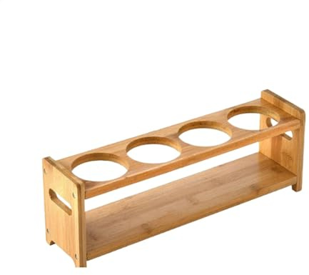 Iouyjiu Double Wine Glass Holder, Wooden Wine Glass Rack, Seasoning Shelf Organizer, Pantry Cupboard Organizer, Wooden Tray Holder, Wine Glass Storage for Glasses Shelf Organizer