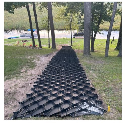 Kiesgitter Kiesmatten Geo-Gitter-Bodenstabilisierungsmatte, HDPE-Kiesgitter dicke Geogitter-Schlammkontroll-Stabilisierungsgitter für geneigte Hügel, Hinterhöfe Gartenwege Auffahrten(5m x 10m (16.5ft