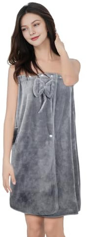 Kaslaider Vestido de Toalla Ajustable con Botones - Kilt de Albornoz para Ducha, SPA y Playa