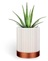 CYLINDRIX – Moderne Wandvase in Weiß und Kupferoptik