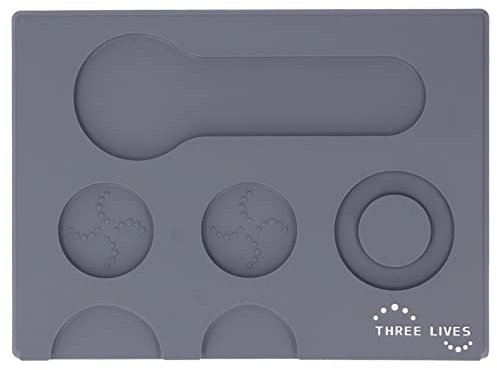 Portable Non - Skid Coffee Tamping Mat - Exceptional PVC Coffee Tamper Pad with Polished Back, Ideal for Barista, Cafe, Home and Office Use (Grey)