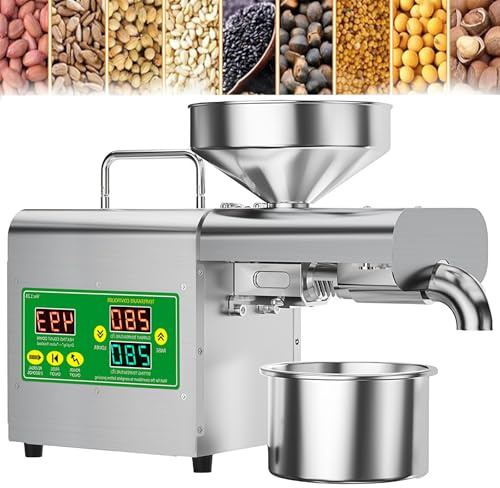 WDDEYYDS 110V/220V, Electric Oil Press Machine 1500W – Dual Cold & Hot Press Modes with Digital Temperature Adjustment – Ideals for Home & Commercial Oil Ext-raction