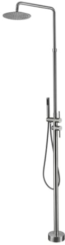 Doccia esterna in acciaio inox con superficie spazzolata, resistente alla ruggine e durevole, per piscina, giardino, spiaggia e cortile