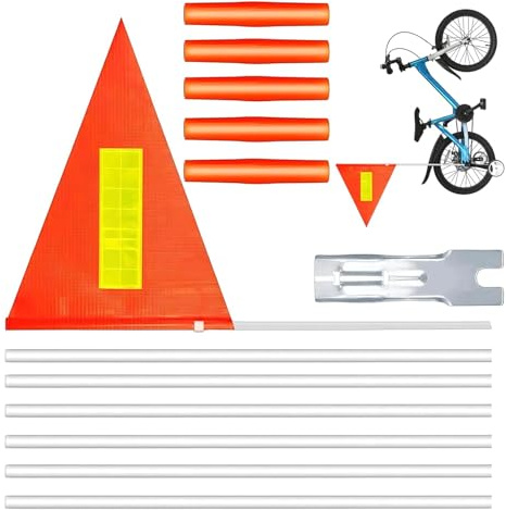 FOLODA 13 Pack Fahnenmasten Fahrradanhänger Flagge Fahrradflaggen Tränenfeste Wassersicherheitsflaggen Für Kinderradfahrer Bike Trailer Flagge
