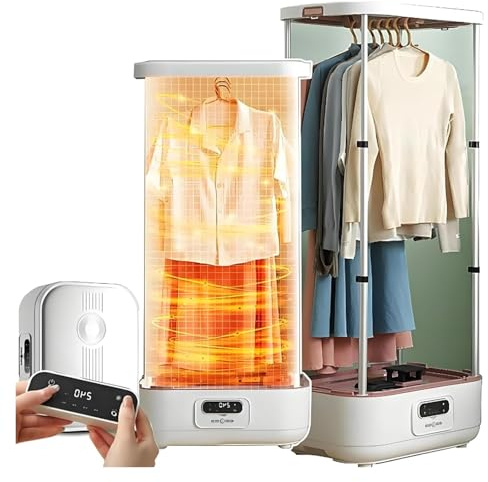 Ferro vapore verticale senza fili, automatico e pieghevole 900 w con telecomando a led, essiccatore elettrico per essiccare e deodorare i capi di abbigliamento e i tessuti.