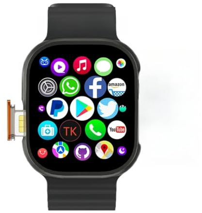 JINSHANGZI DW100 Pro+ SmartWatch 4G/5G Android OS GPS Hombres WIFI Touch ID NFC Reloj inteligente con cámara giratoria Desbloqueo de huellas dactilares, ranura para tarjeta SIM táctil, videollamada
