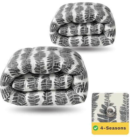 Zelesta Wonderbed 4-Jahreszeiten Bettdecke 140x200 cm – 2-in-1 Kombi Set (300 + 150 g/m²) | Bettdecke & Bezug in einem | Edelstahl-Klicksystem (Savanna Feather, 140x200 cm)