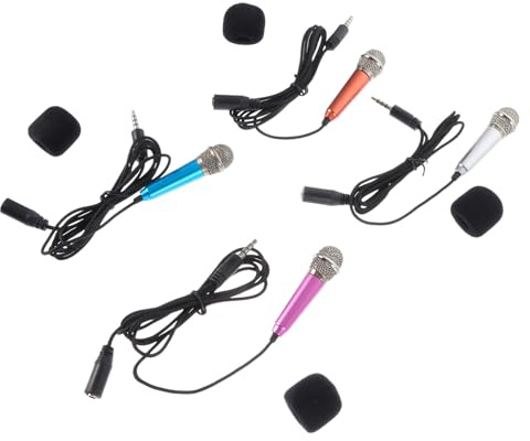 Vaguelly 4stücke Mini-metallmikrofon für Karaoke Gesangsmikrofon aus Handmikrofon für Handy Klare Aufnahmequalität für Singen und Musizieren