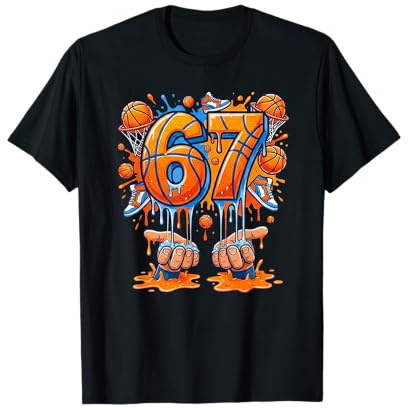 6 7 Maglietta da Basket Six Seven Funny Graphic Kids Teens Youth Maglietta