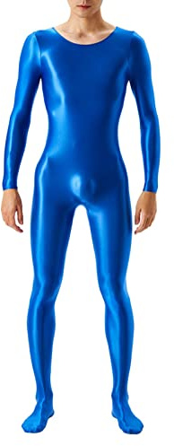 Vhersily Body pour homme à manches longues avec fermeture éclair, combinaison entière pour danse ballet et remise en forme, liberté de mouvement, élastique et confortable, maillots de club, cosplay