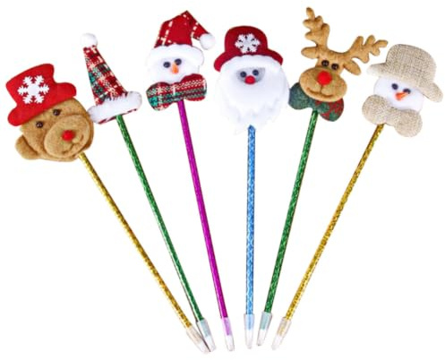 Veemoon Penna Biro Natalizia Design Creativo Cartoon, Confezione 12 Pezzi per Festa Scuola Decor, Scrittura Liscia Punta Fine come Gadget Natale Stili multipli