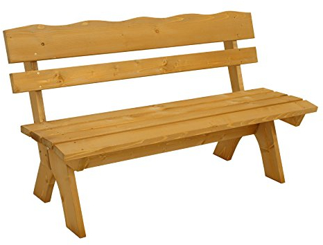 DEGAMO Gartenbank Freital 3-sitzer 150cm, Massive Kiefer Hellbraun lackiert, Outdoor