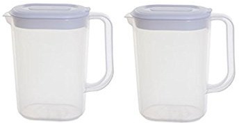 Whitefurze - 2 jarras de plástico para puerta de nevera de 1,5 l Slimline fáciles de verter, para agua, leche y mucho más