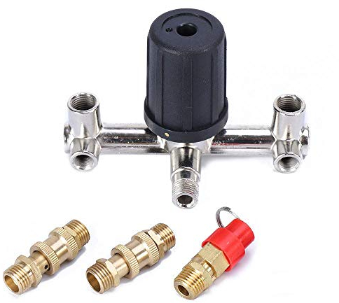 ORAZIO Air Compressor Pressure Switch Double Outlet Tube Air Compressor Switch Pressure Regulator Valve Fit Part with Bracket SP24118001