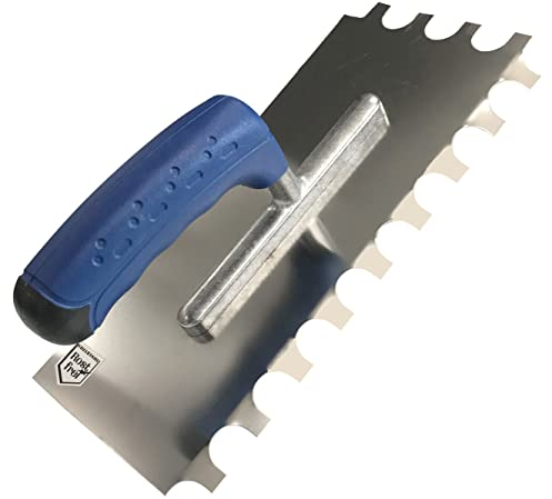 Karl Dahm Truelle à dents pliantes inoxydables 20/15 mm I Truelle avec pli I Soulagement du poignet I Développée par le maître carreleur pour mur et sol - 11742