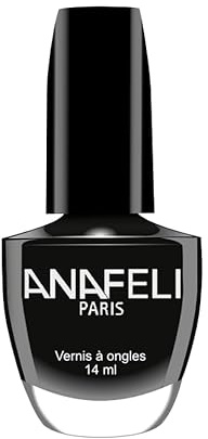 Vernis à Ongles ANAFELI - Noir n° 51 - Pinceau large pour une application facile