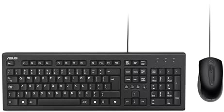 Asus U2000 Copilot Office Keyboard and Mouse Set, Hot Keys, Wired, Optical, USB, WIN 11