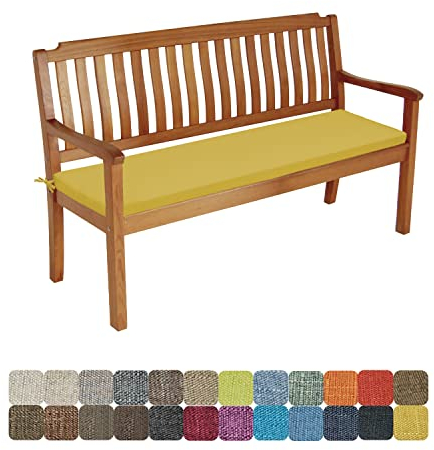 WTHYGB Bankauflage Sitzkissen Bankkissen 100 X 45 X 5CM Waschbar Abnehmbarem Stuhlkissen rutschfeste Gartenbankauflage Auflage für Gartenbank Terrasse Schaukel Gartenmöbel -Gelb