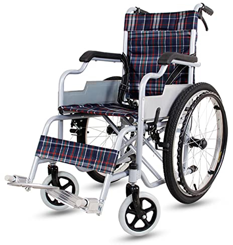 YYHJ Rollstuhl Faltbar Leicht,Faltrollstuhl Reiserollstuhl Transportrollstuhl,Pflegerollstuhl Rollator Schmal für Wohnung,Sitzbreite 38 cm,für ältere Menschen Behinderte (Color : Lattice)