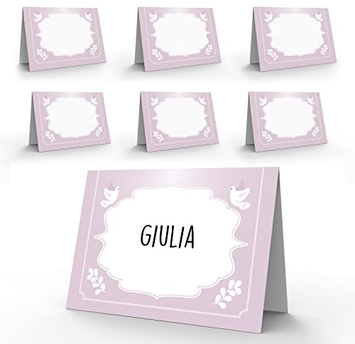 Segnaposto Comunione Bambina Elegante - 40 Segnaposti Prima Comunione Femmina - Segnatavolo Decorazioni Cerimonia