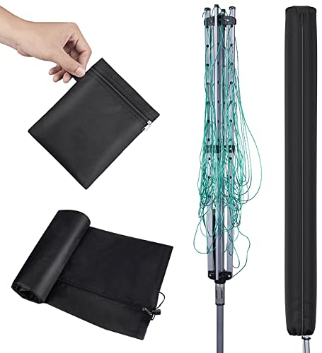 BROSYDA Schutzhülle für Wäschespinne 165cm, 420D Wasserdichtes Gewebe hülle für wäschespinne, Interne Silber Beschichtung, Anti-UV-Schutzabdeckung für Rotary Waschstraße