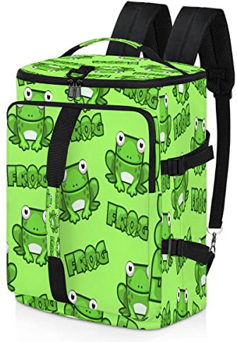 Grüner Frosch-Sport-Rucksack für Herren und Damen, niedlicher Frosch-Seesack mit Schuhfach für Fitnessstudio, Reisen, Wandern, Rucksack, multi, Einheitsgröße, Sportlich