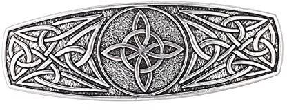 Hexenknoten-Haarspange für Damen, Metall, handgefertigt, Vintage-Stil, keltisches Knotenmuster, Haarschmuck, Hexerei-Amulett (Silber)