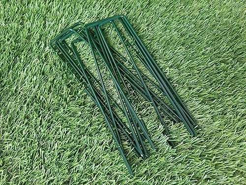 efase MUNPET Grapas DE FIJACIÓN, PIQUETAS para CÉSPED Artificial Y Mallas ANTIHIERBAS. Metal GALVANIZADO Verde. (100)