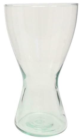 Clear Recycled Glass Carmen Bud Vase, Small Rustic Stem Carafe Bottle, 12x20cm