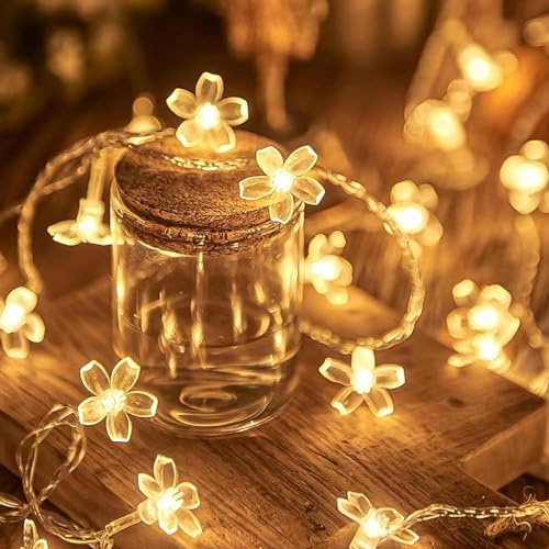 Eledreme Lichterkette Kirschblüten Deko, Blüten für Festival, Party, Valentinstag und Hochzeit 2m 20 LED