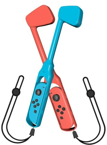Vomeko Golf Clubs 2-Pack Pour Nintendo Switch J Oy-Con - Améliorez Votre Expérience Mario Golf Super Sprint Avec Ces Accessoires De Poignée De Contrôleur Fournis Avec une Dragonne Switch Golf Game(蓝红)