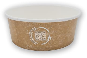 NATURA DENTRO - ECOPACKAGING Insalatiera di Carta, Monoporzione, Usa e Getta, Tonda| 300 Pezzi, 750ml
