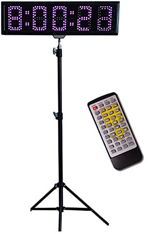 Minuterie d'intervalle LED avec télécommande, Compte à rebours/Horloge, chronomètre, minuterie d'entraînement pour la Maison, Le Garage, la Salle de Sport, Le Fitness, Horloge de Course avec trépied