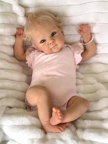 Anano Reborn Vollsilikon Lebensecht Mädchen 45cm Puppe - Realistische Babypuppe Mit Haaren Wie Echtes Newborn - Weichkörper Geschenkset