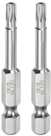 QUARKZMAN T20 Bit de Seguridad Torx 1/4 Vástago Hexagonal 2 Largo 2Pcs | Acero S2 Magnético Resistentes a Manipulaciones Estrella Destornillador Torx Cabeza con Agujero de Conductor