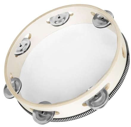 ibasenice Handtrommel Tamburin 8 Zoll Mit Metallringen Schlaginstrument Holzrahmen Handpercussion Für Kinder Und Erwachsene Musiker