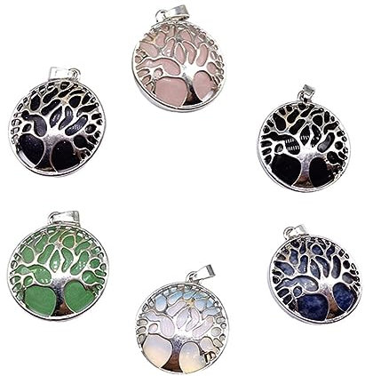 HOODANCOS 3 Set Di Accessori Per Lartigianato Accessori Per Lartigianato Ciondoli A Forma Di Albero in Lega Ciondolo A Forma Di Gemma Per Collana Orecchino Braccialetto 6 Pezzi*3