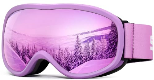SPOSUNE Kids Ski Goggles, Kids Snowboard Goggles OTG Anti-Fog Snow Goggles for Boys Girls Youth Age 5-14
