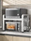 Uwenkjie Expandable Microwave and Oven Rack, Kitchen Counter Storage Shelf with 6 Hooks, Space Saving, White, Upgraded and Thickened Version