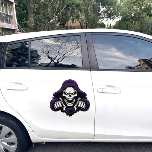 Totenkopf Aufkleber,Schädel Sticker für Auto,Auto Aufkleber, Wasserdicht, UV-beständig,Motorrad, Laptop,Wetterfest Horror Halloween Dekor Sticker (18cm x 18cm)