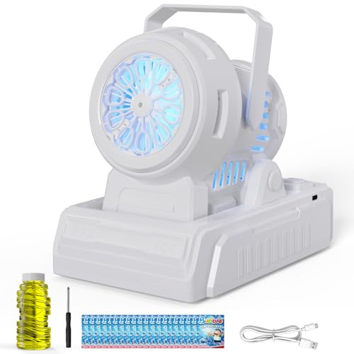 PANACARE Automatische Seifenblasenmaschine mit 20 Seifenblasenlösung, Elektrische Tragbare Seifenblasenmaschine 10000+ Große Blasen/Min, Bubble Machine für Hochzeit/Geburtstag/Kinder/Party