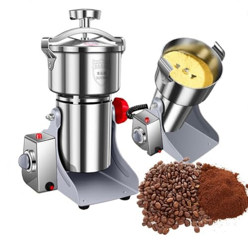 Grain Grinder Powder Machine, 3500W Electric Grain Mill Grinder with 360° Sealing Protective Cover, Spice Herb Grinder with 270° Swing Multi-directional, Protection of Overload & Open-Cover-Stop