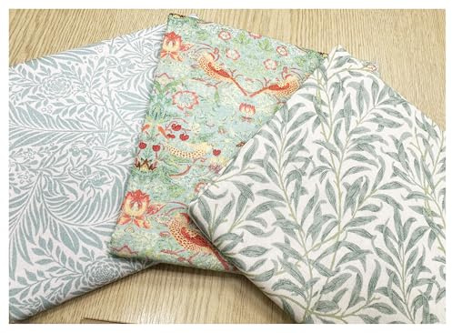 Fat Quarter Fabric Bundle - William Morris Duck Egg - Bird Floral Print Craft Fabric Material