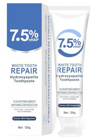 Heyzeibo Hydroxyapatit Zahnpasta,fluoridfreie Zahnschmelzreparatur und Linderung von Zahnempfindlichkeit (1PC)